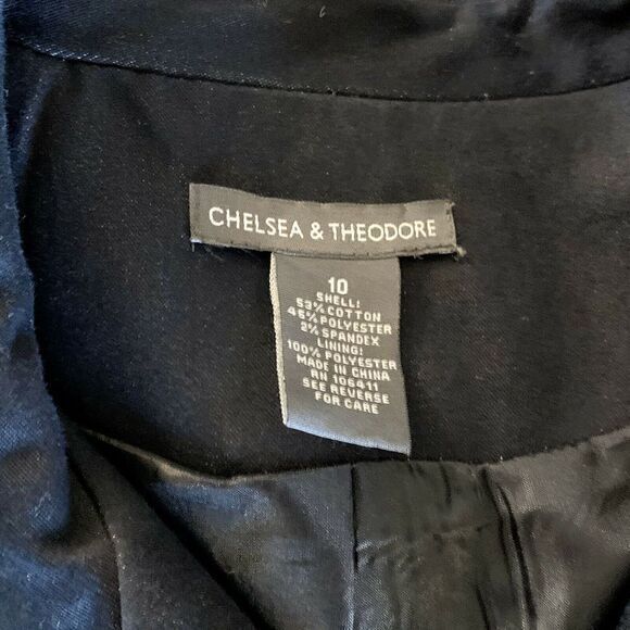 Chelsea & Theodore Deep Indigo Jacket Belted Sz 10 - Picture 6 of 6